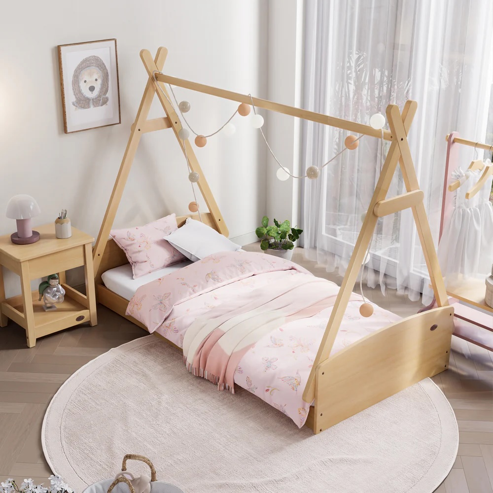 Junior Magazine Matilda Single Floor Bed with Teepee Roof Frame Bundle, £448.99, Boori