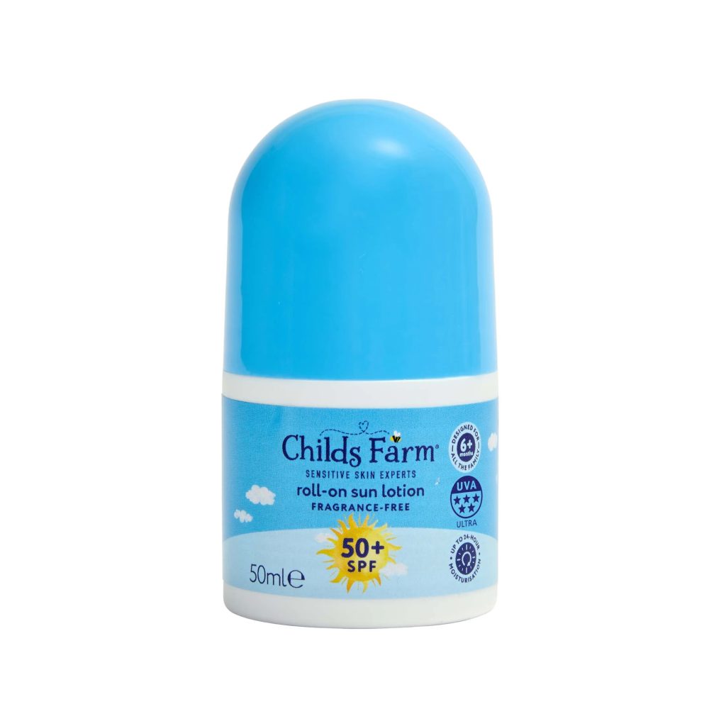 Junior Magazine This quick-absorbing, extra water-resistant formula is a doddle to apply with its unique roll-on feature. Childs Farm 50+ SPF roll-on sun lotion, £10 for 50ml, Boots