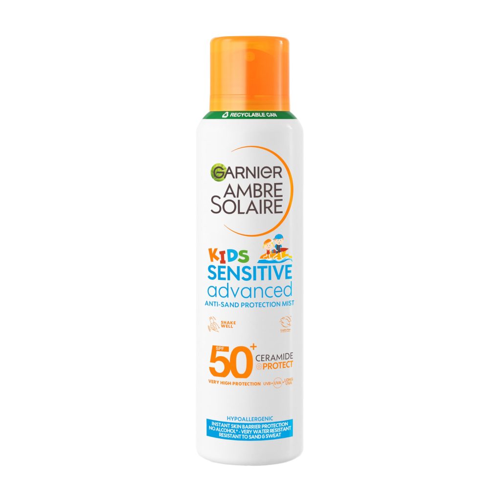 Junior Magazine This fragrance-free lotion is hypoallergenic to help minimise allergies, but it’s the unique sand repelling action for children who hate that itchy sand feeling on their skin that make it a must for the beach. Garnier Ambre Solaire SPF 50+ Sensitive Advanced Kids Anti-Sand Mist, £8 for 150ml, Boots