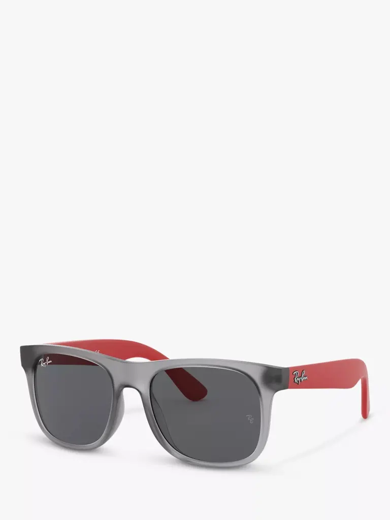 Junior Magazine Ray-Ban Junior Wayfarer Sunglasses in Rubber Transparent Grey, £68, John Lewis & Partners