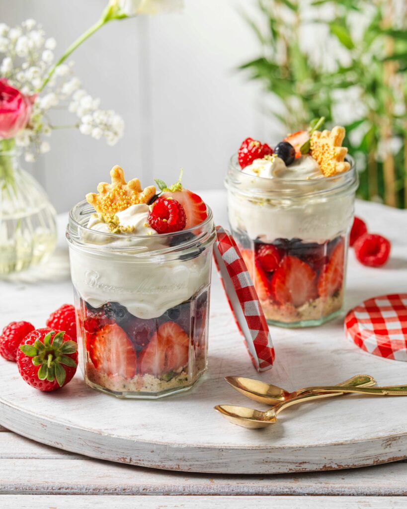 Junior Magazine Family Recipes Coronation Picnic Dessert Jars fit for a King