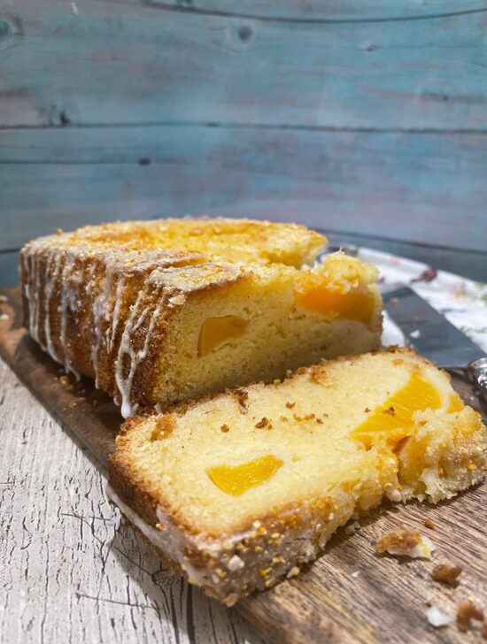 Junior Magazine Family Recipes Store cupboard Peach Drizzle Cake for kids