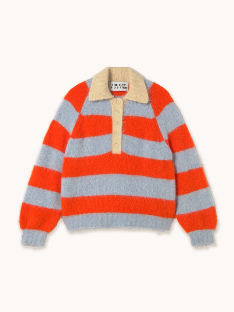 Junior Magazine The Tiny Big Sister Rugby Style Jumper, £149, Luna & Curious 