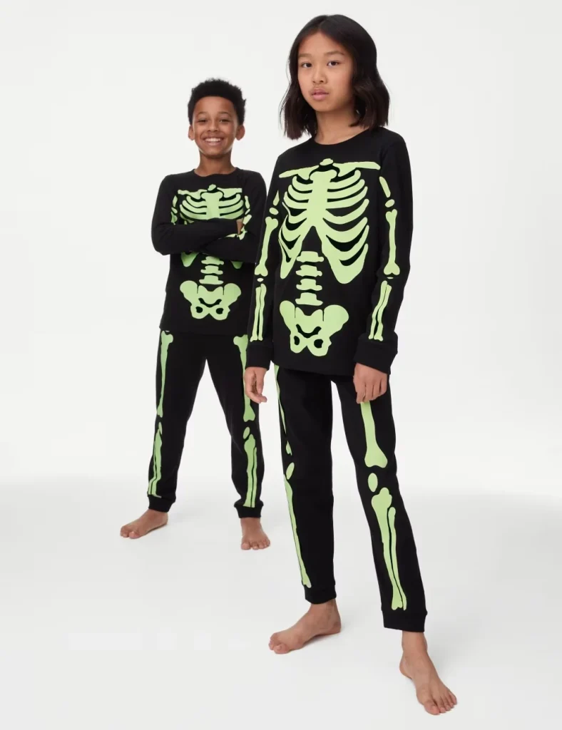 Junior Magazine Pure Cotton Glow In The Dark Skeleton Pyjamas (1-16 Yrs), from £14, M&S