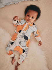 Junior Magazine Orange Baby Halloween Two Way Zip Sleepsuit (0mths-3yrs), from £9, NEXT