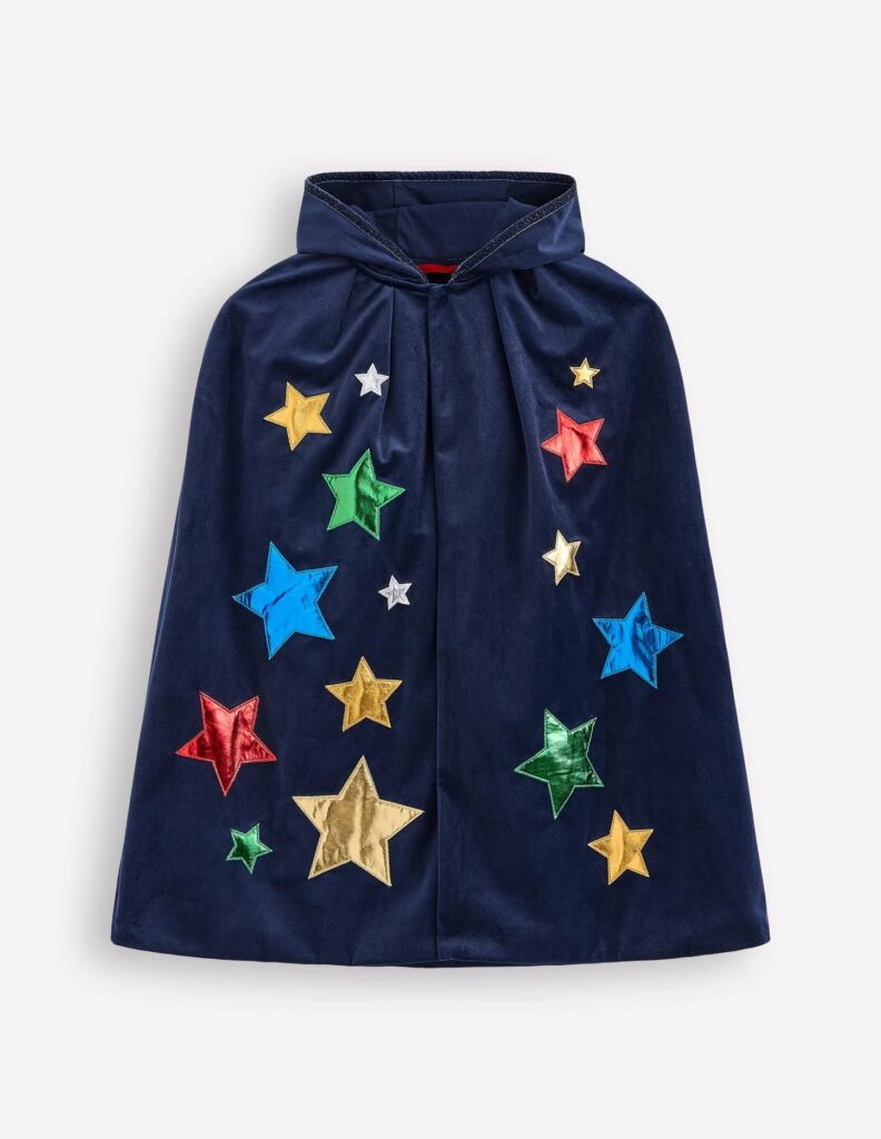 Junior Magazine Wizard Cape Rainbow Metallic Stars, from £49, Boden