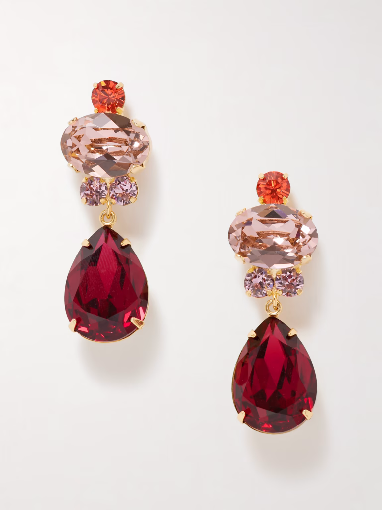 Junior Magazine Jennifer Behr Catherine Gold Plated Crystal Earrings, £360, Net-A-Porter