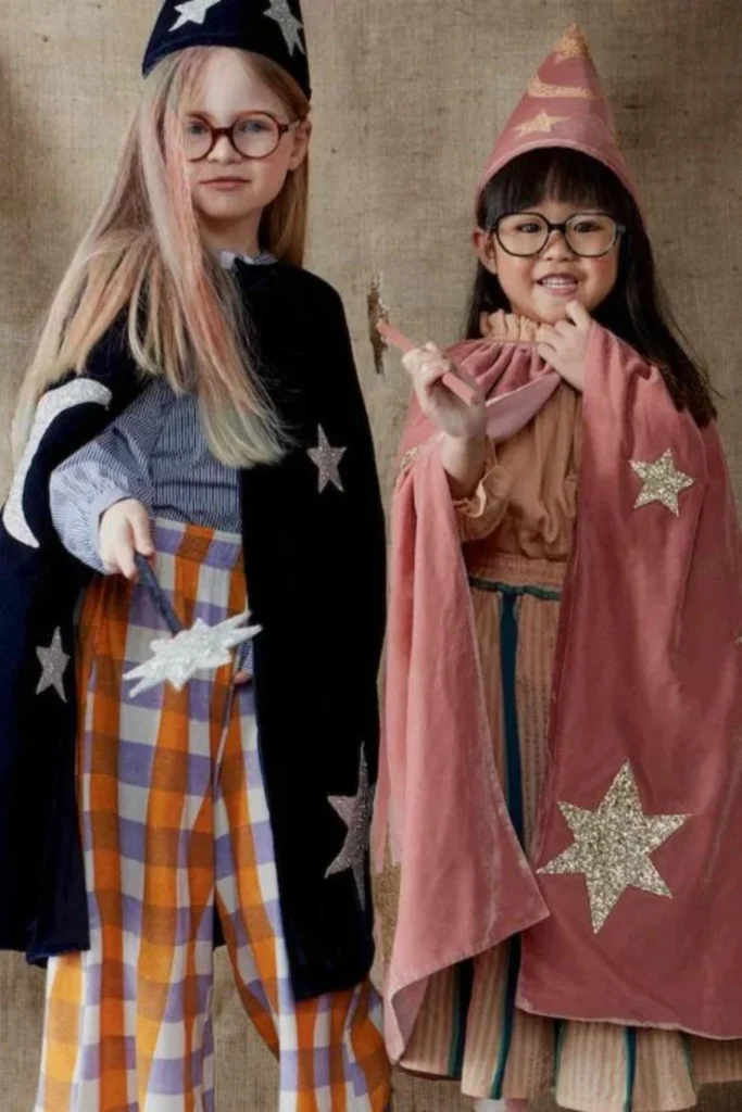 Junior Magazine Blue or pink velvet wizard costume, £115, Meri Meri