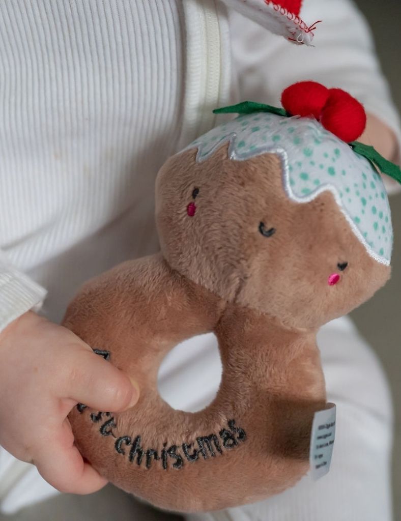 Junior Magazine My First Christmas Pudding Plush Baby Rattle, £9, Ziggle