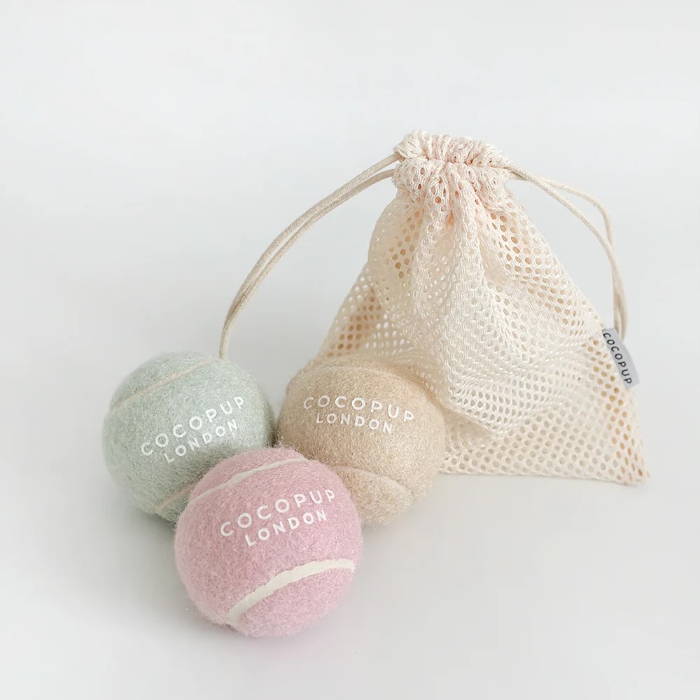 Junior Magazine Tennis Ball Set in salted caramel, pistachio and strawberry, £10, Cocopup