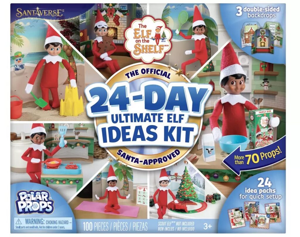 Junior Magazine If you’re fully on board with the Elf on the Shelf ‘movement’ then don’t let it stress you out in the lead-up to Christmas and this curated kit which offers endless possibilities. Minimum effort, maximum ease, with 24 days of official, Santa-approved elf props, set up instructions and a planning calendar. A great little daily job for older kids to do for younger siblings.