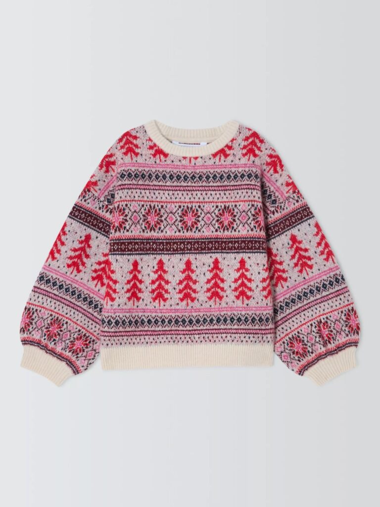 Junior Magazine Pink Fair Isle Jumpers, from £22, John Lewis & Partners