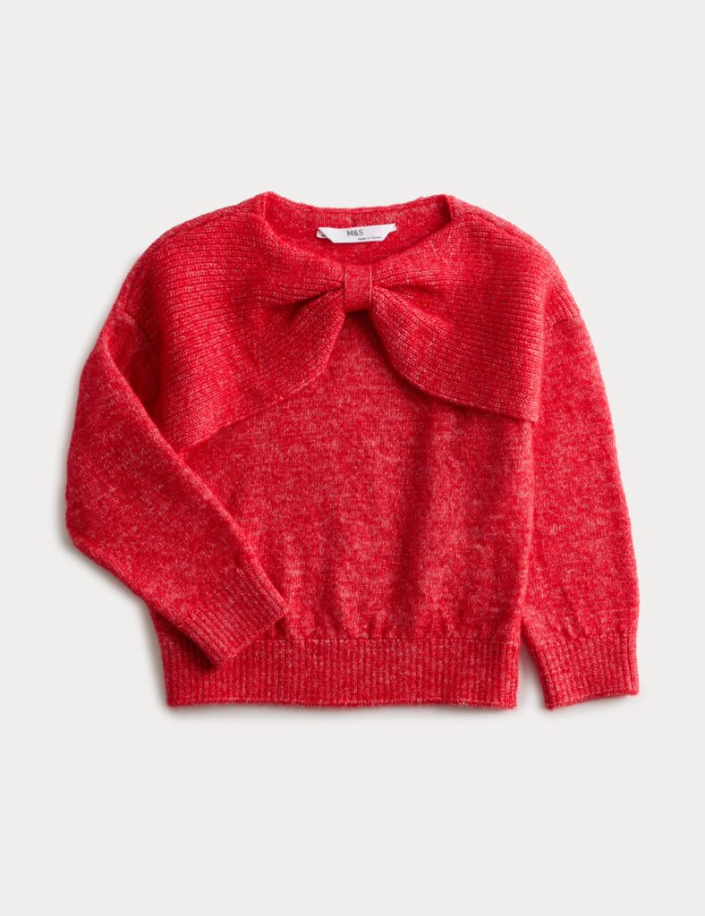 Junior Magazine Knitted Bow Jumper, £18, M&S