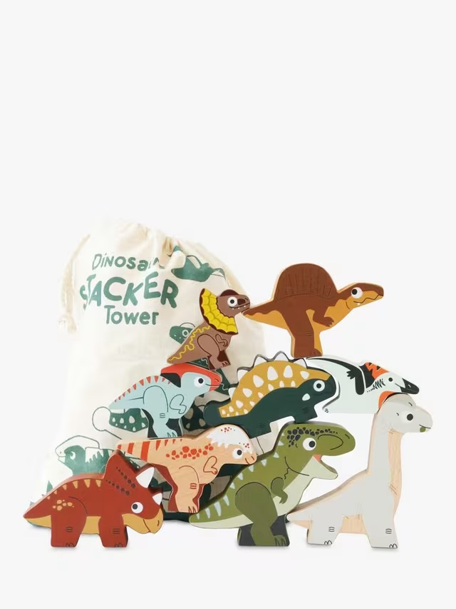 Junior Magazine Le Toy Van Jurassic Dino Stackers, £17, John Lewis & Partners