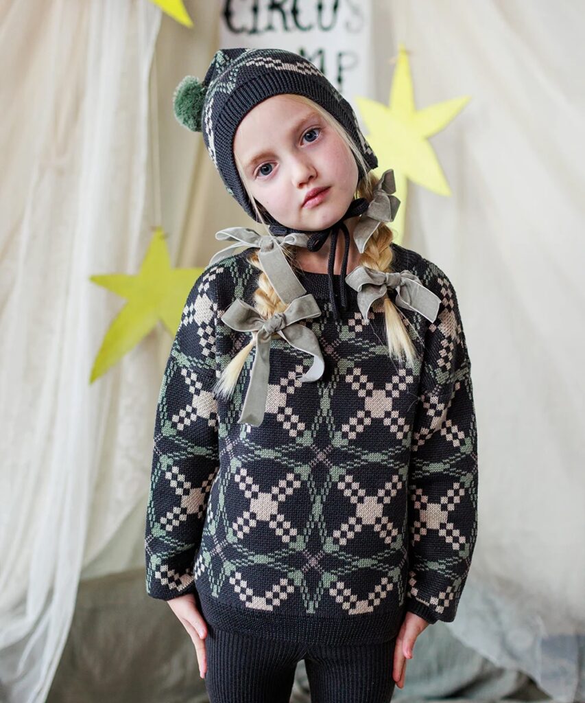 Junior Magazine Sêr Pullover in Alpine Wolf, £79, Mabli