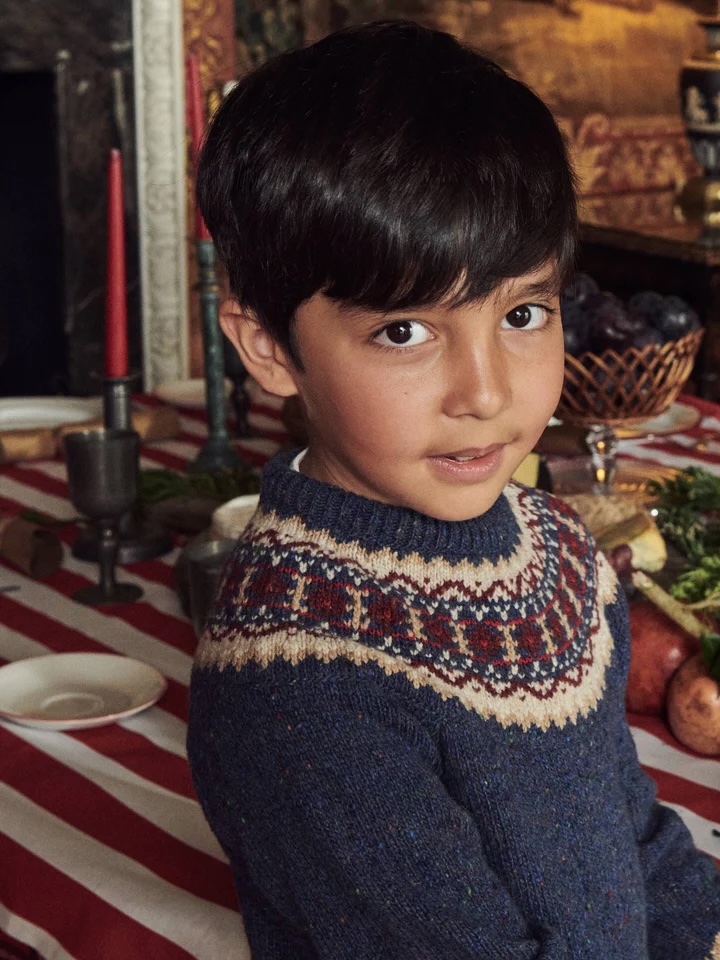 Junior Magazine Dark Blue Merino Fair Isle Kids Jumper, £59, La Coqueta