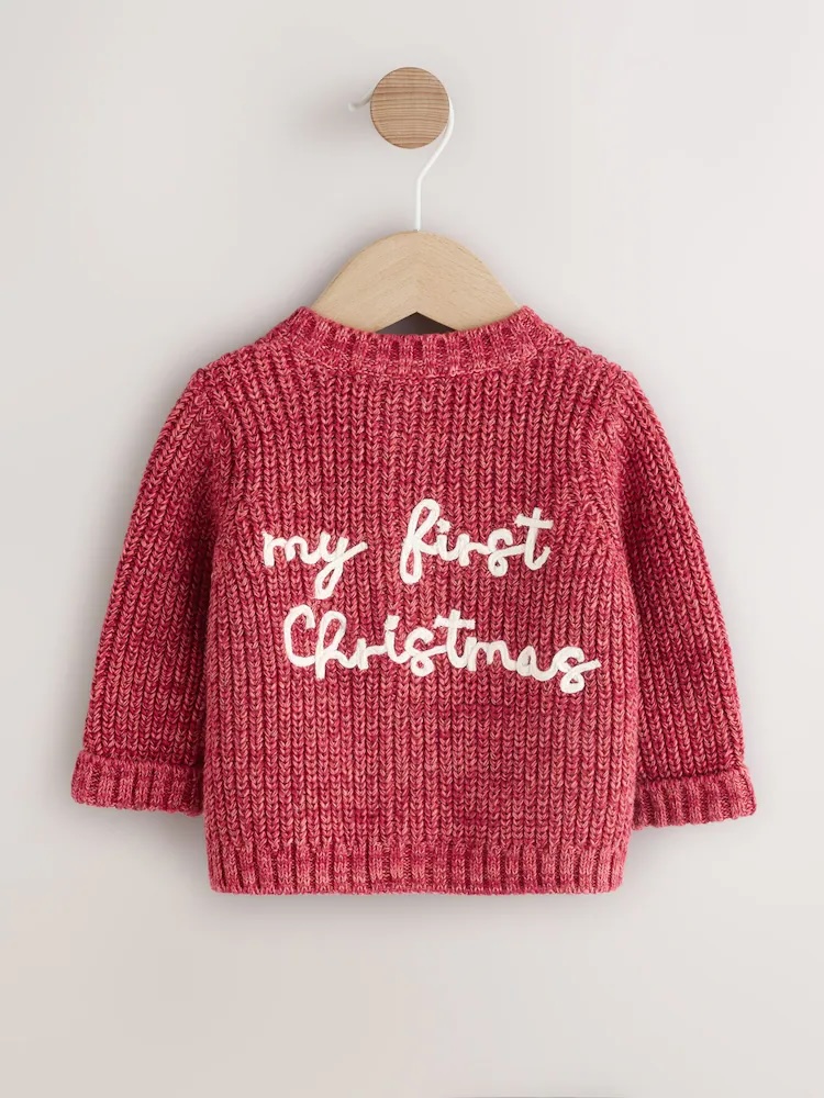 Junior Magazine My First Christmas Knitted Baby Cardigan, £16 Next