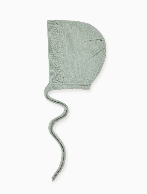 Junior Magazine Sage Olfa Merino Baby Knitted Bonnet, £32, La Coqueta