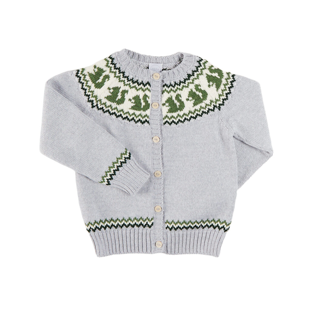 Junior Magazine Squirrel Fair Isle Cardigan, £90, Pepa London