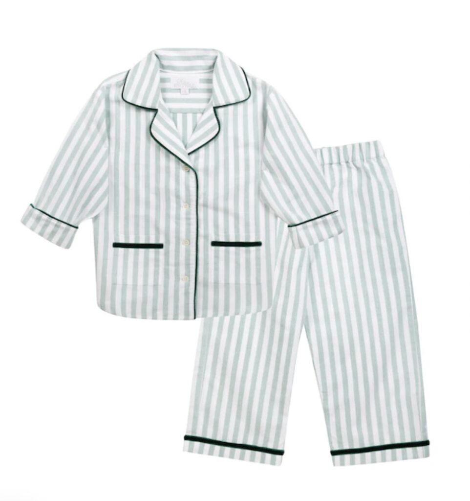 Junior Magazine Green Stripe Brushed Cotton Pyjamas, £58, Sian Esther