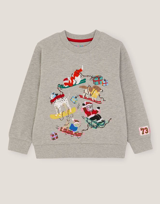 Junior Magazine Ski Dogs Christmas Sweatshirt, from £24, Monsoon