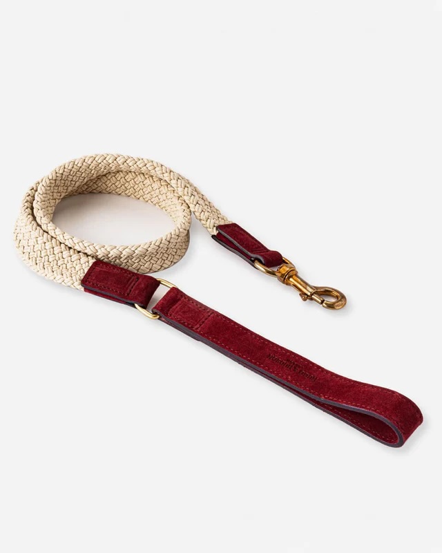 Junior Magazine Flat Rope and Leather Dog Lead, £45, Hugo & Hudson