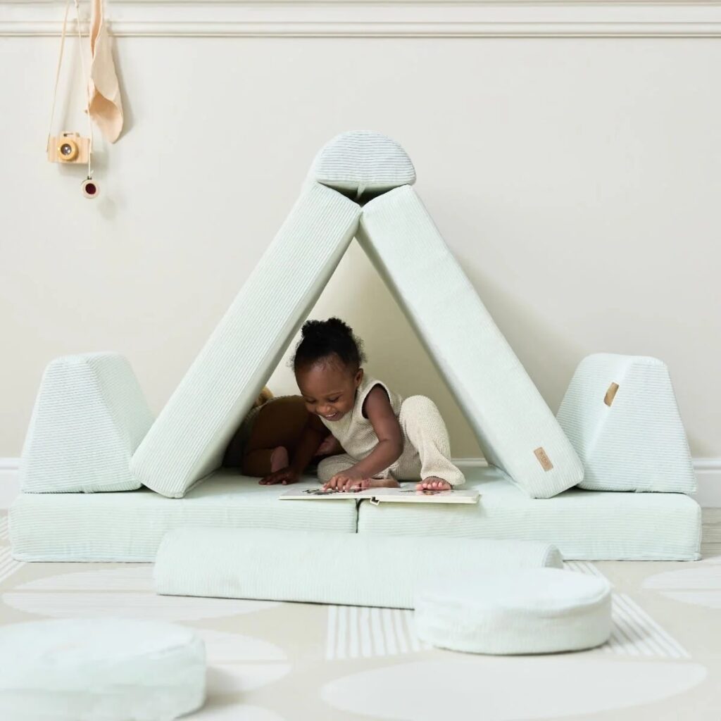 Junior Magazine Playrama Montessori Kids Play Sofa in Sea Mist, £299.99, Tutti Bambini