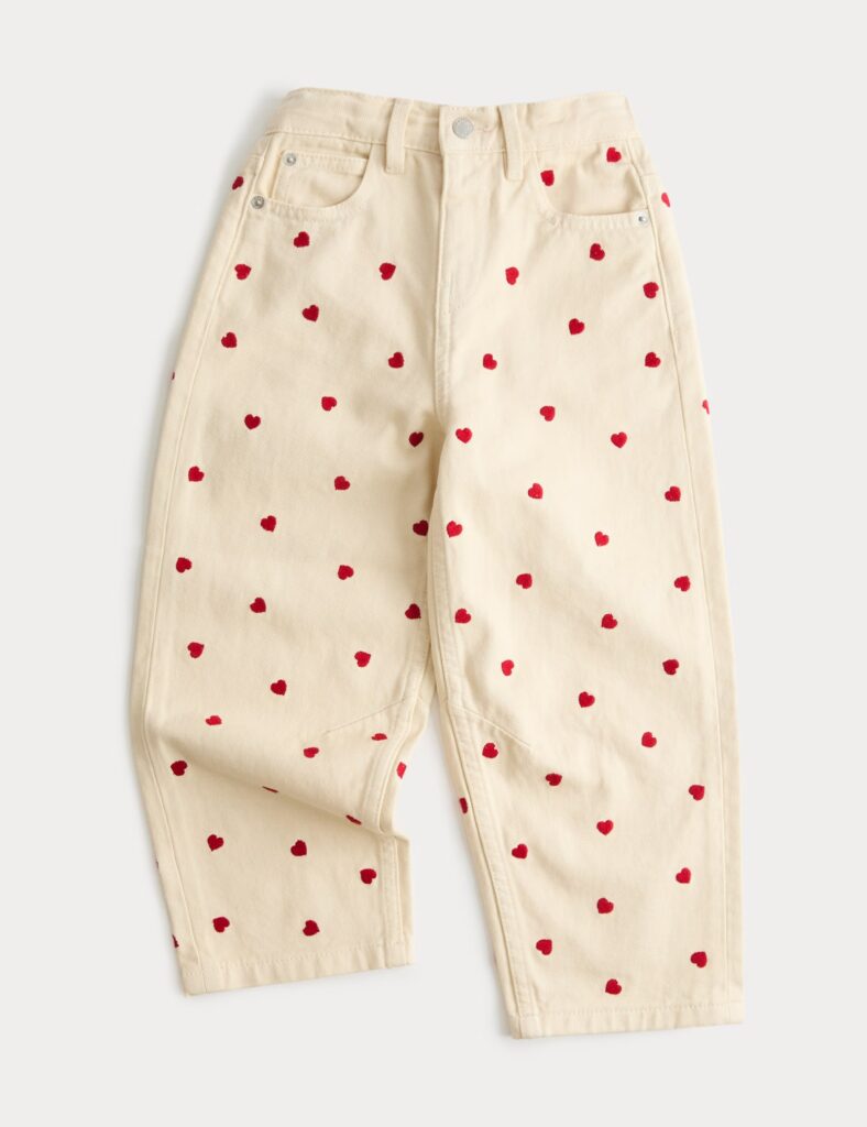 Junior Magazine Kids Heart Embroidered Denim Jeans, £18, M&S