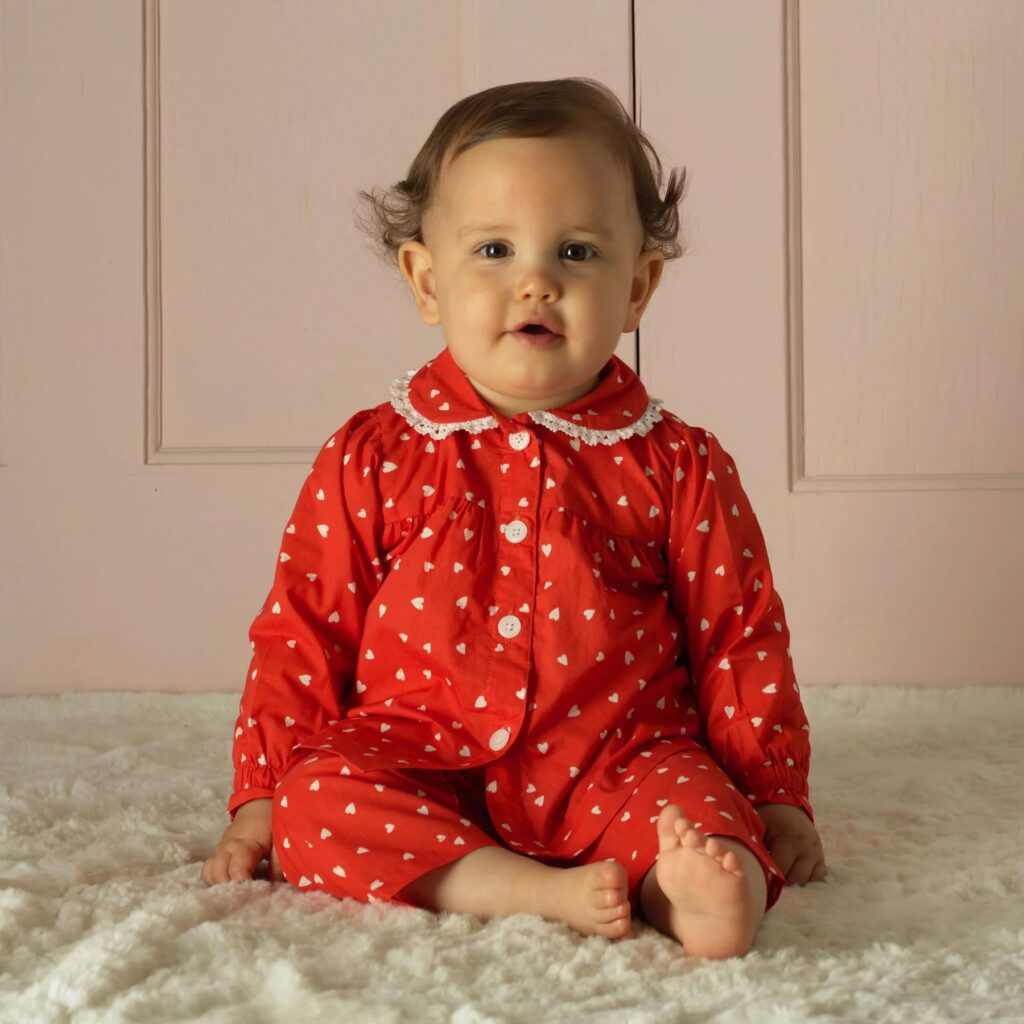 Junior Magazine  Heart Babydoll Pyjamas, £59, Rachel Riley