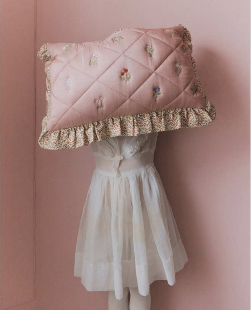 Junior Magazine Made to order silk ‘In Bloom’ birth flower cushion, £145