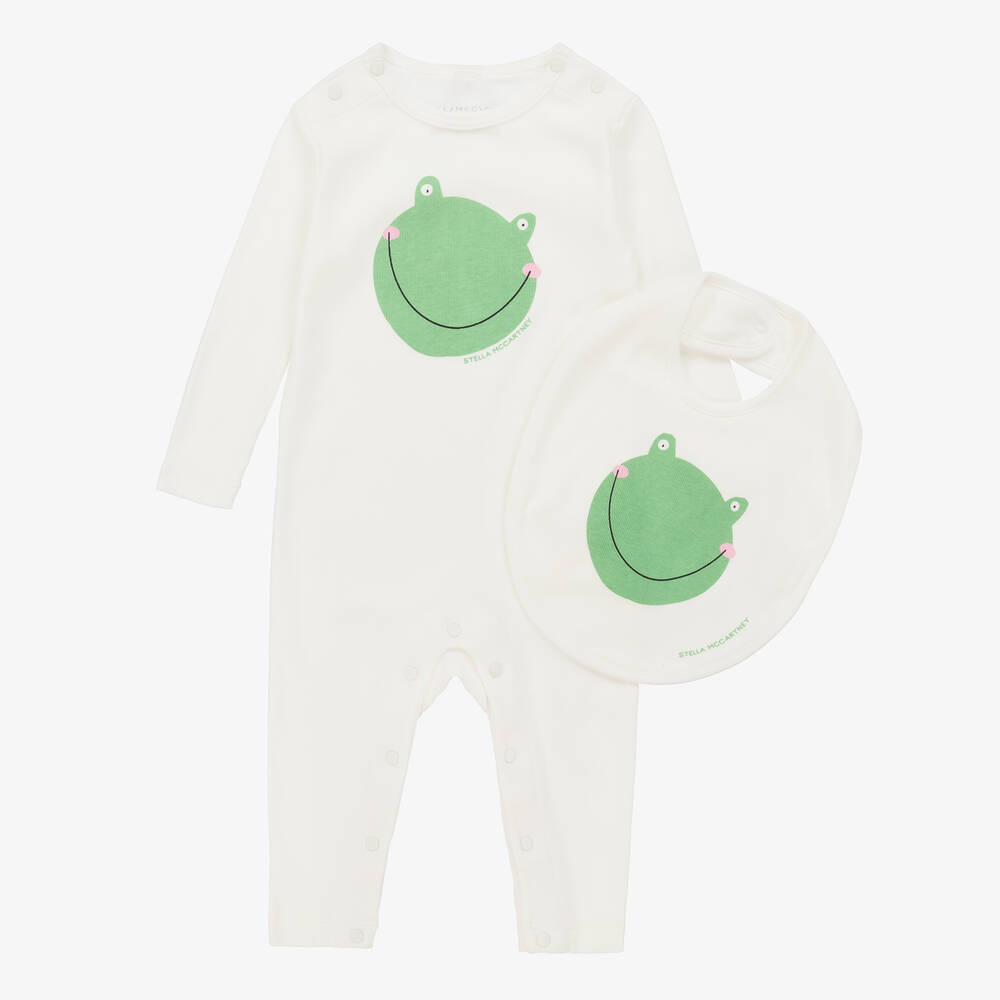Junior Magazine Stella McCartney Kids Ivory Cotton Frog Babysuit Set, £83