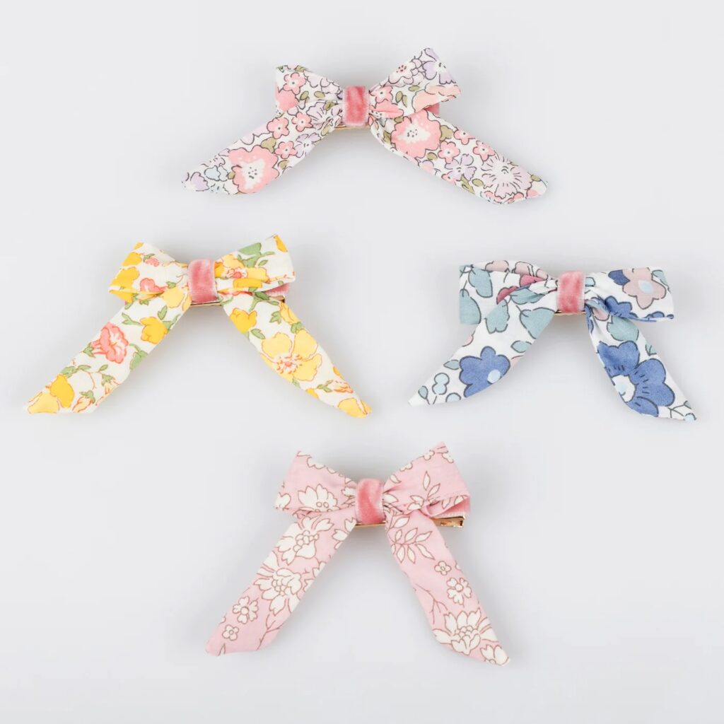 Junior Magazine Floral Hair Bows, £16 for set of 4, Meri Meri