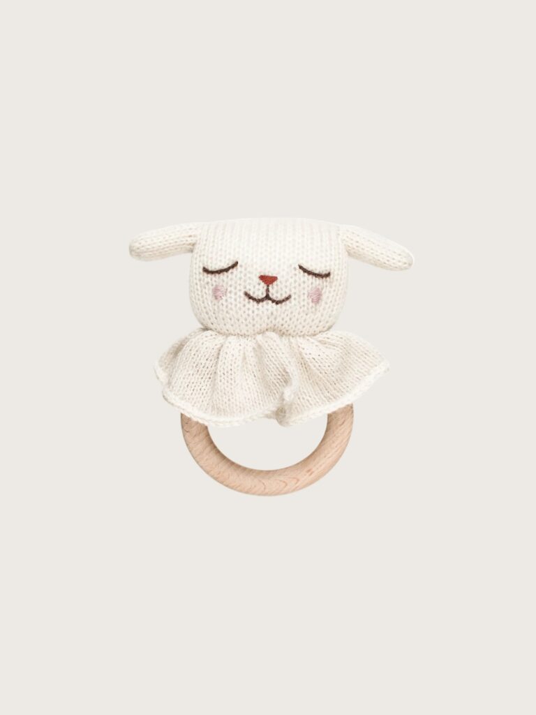 Junior Magazine Lamb Teething Ring, £25, Organic Zoo