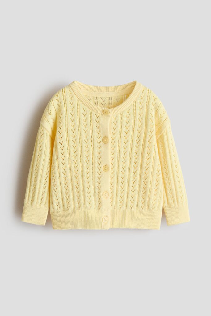 Junior Magazine Pattern-knitted cotton cardigan, £7.99, H&M