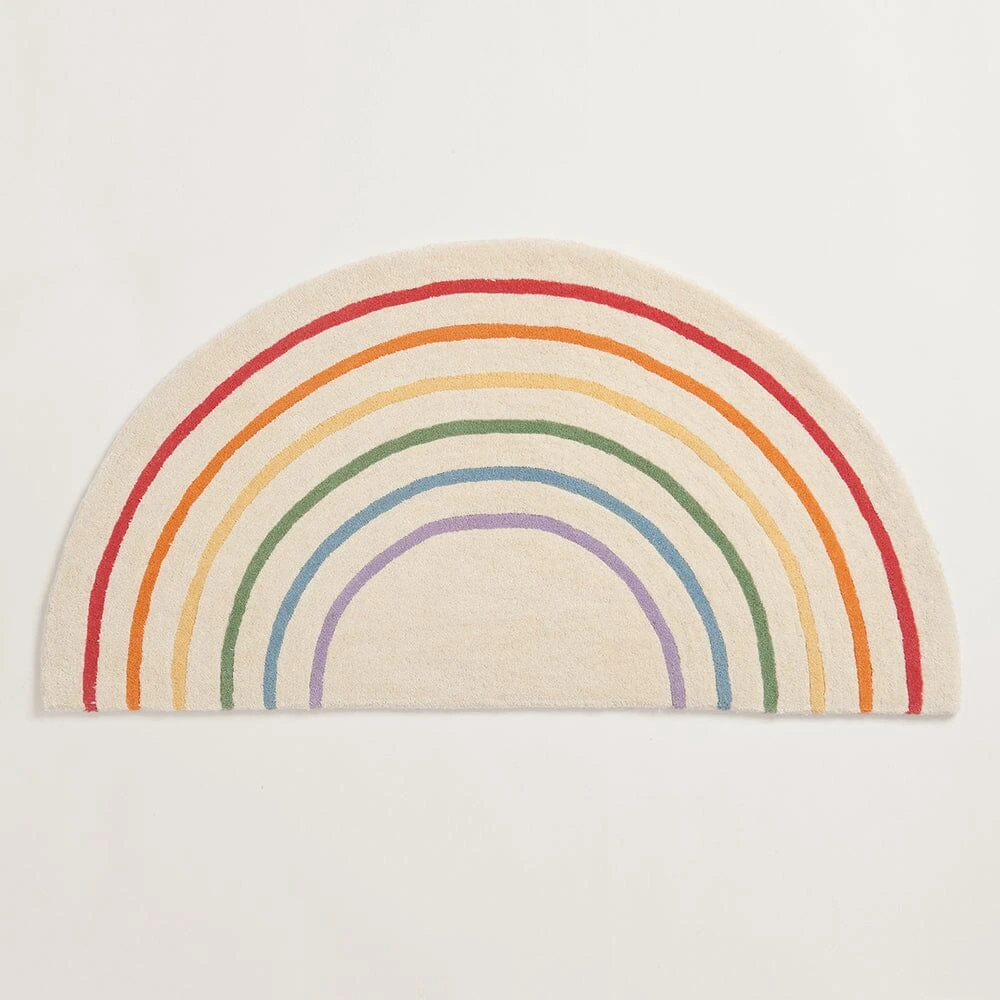 Junior Magazine Rainbow Stripe Semi-Circle Rug, from £52, The Great Little Trading Company