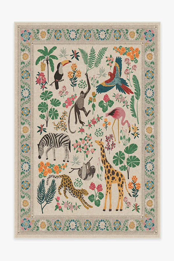 Junior Magazine Iris Apfel Jingle Jungle Rug, from £429, Ruggable