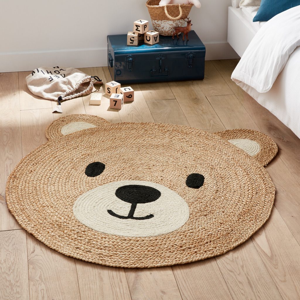 Junior Magazine Osora Bear Head Jute Rug, from £52, La Redoute