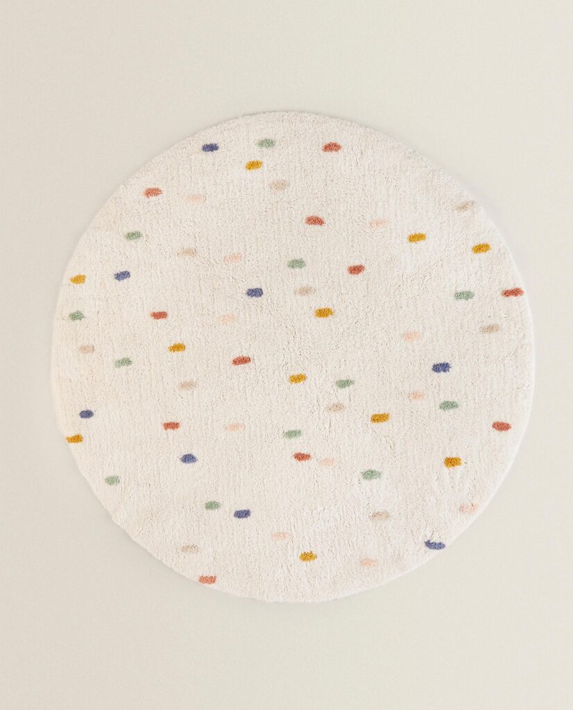 Junior Magazine Polka Dot Cotton Rug, from £85.99, Zara Home