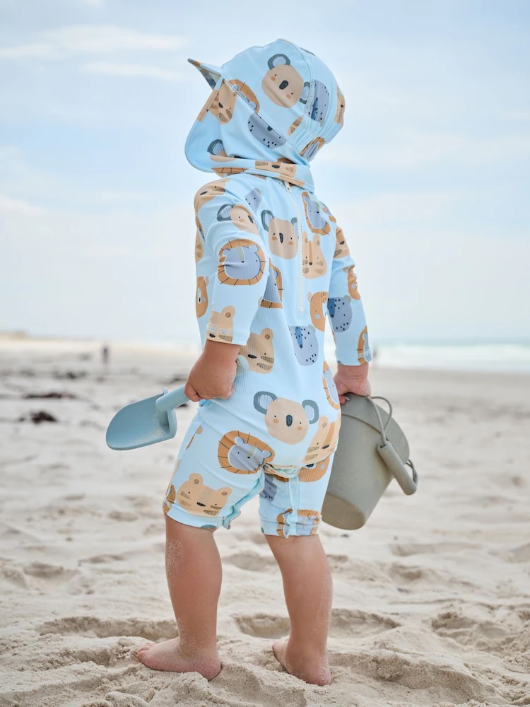 Junior Magazine Blue Sunsafe Swimsuit and Hat Set, from £16