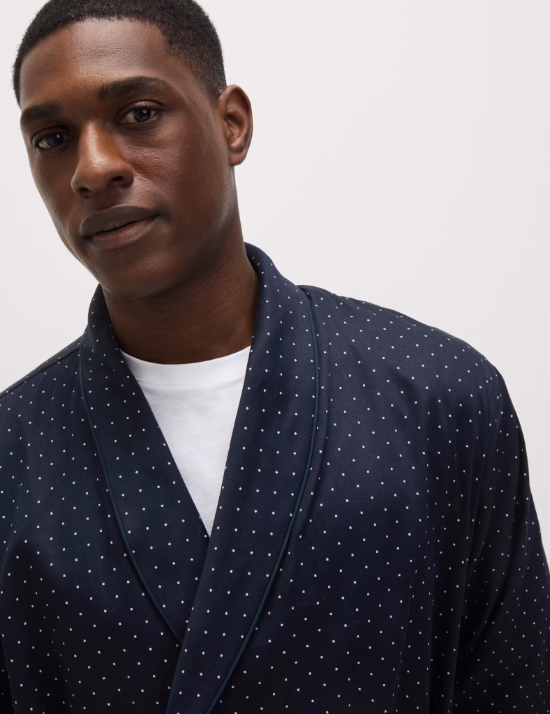 Junior Magazine Men rarely update their nightwear like we do – so spruce up his bedtime lounge look with this chic robe.