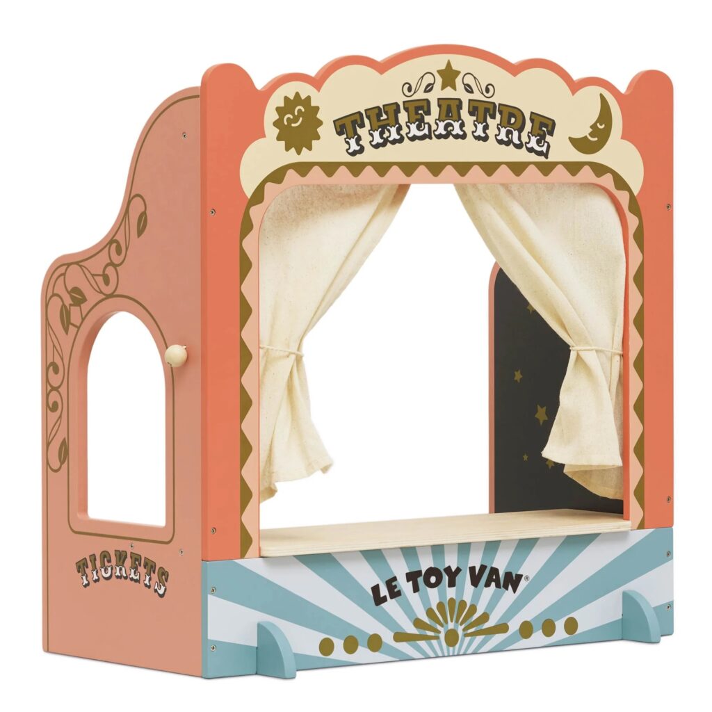 Junior Magazine No cardboard box here for any potential puppet masters. This tabletop theatre is the ideal alternative for smaller spaces than the full size puppet theatre without losing any of its retro charm. Hours of fun for all ages.