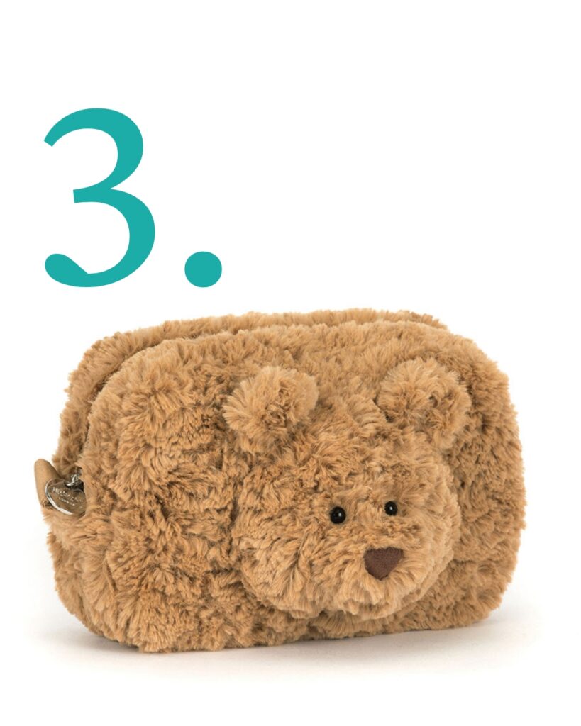 Junior Magazine If you know someone who needs a furry friend to keep them company at school, Bartholemew Bear might just be the perfect choice of companion. This Jellycat pouch is roomy enough for pens, pencils, rulers and more but can be used to store anything you like.