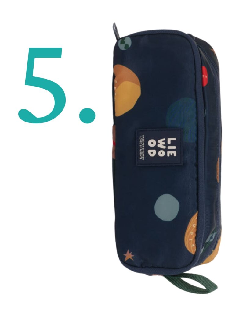 Junior Magazine A classic zip up pencil case made from 100% recycled nylon with plenty of room for all the essentials and a cool solar system motif that kids will love. Bonus points for the practical colour palette that won’t show the dirt.