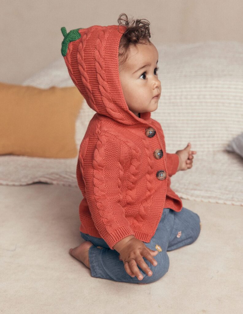 Junior Magazine Pumpkin Knitted Cardigan, £39, Boden