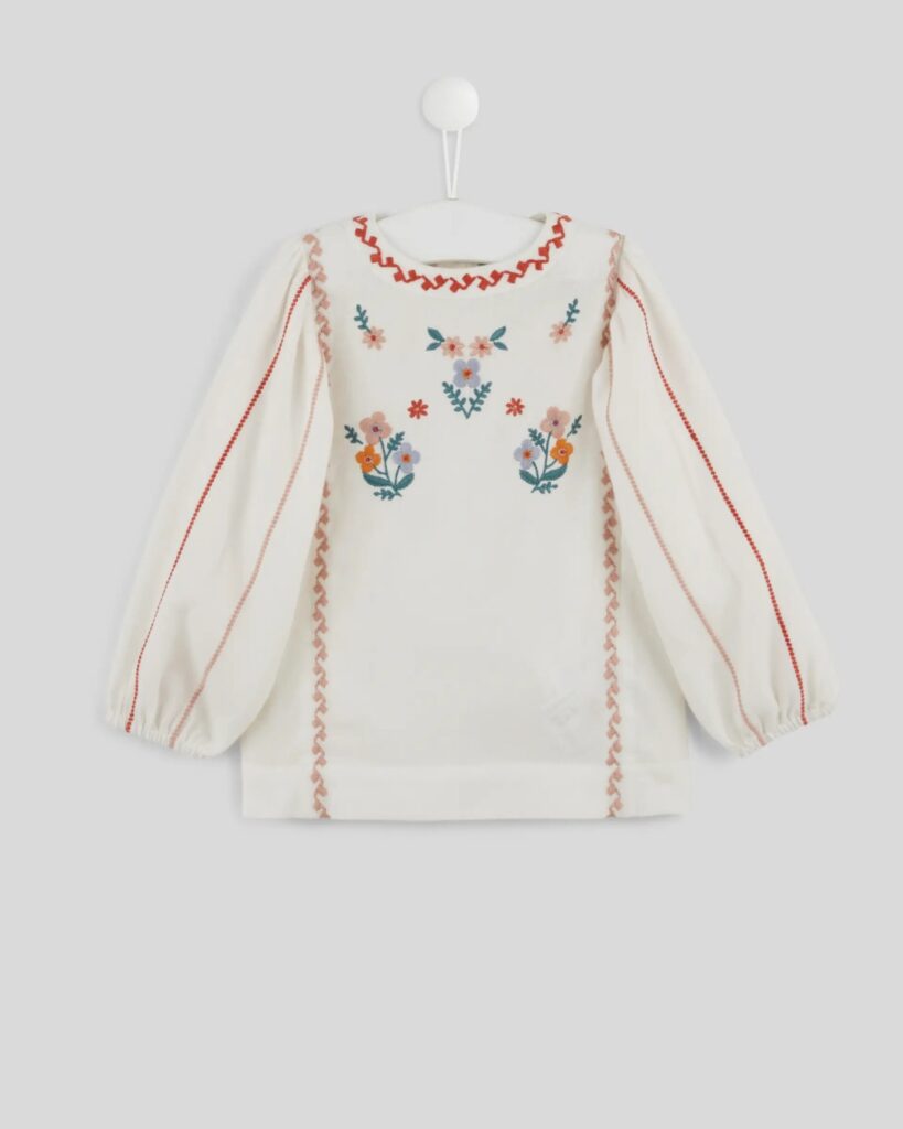 Junior Magazine Organic Cotton Embroidered Blouse, 19.99€, Monoprix