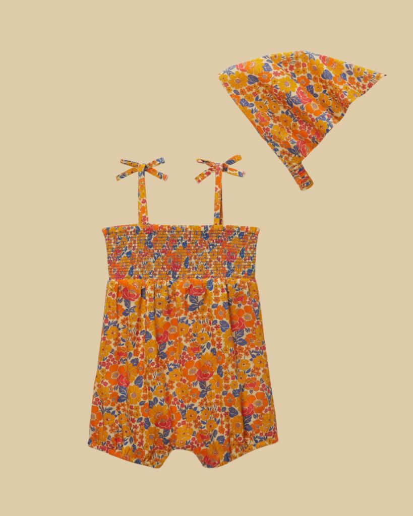 Junior Magazine Cotton playsuit and headscarf, 25.99€, Monoprix