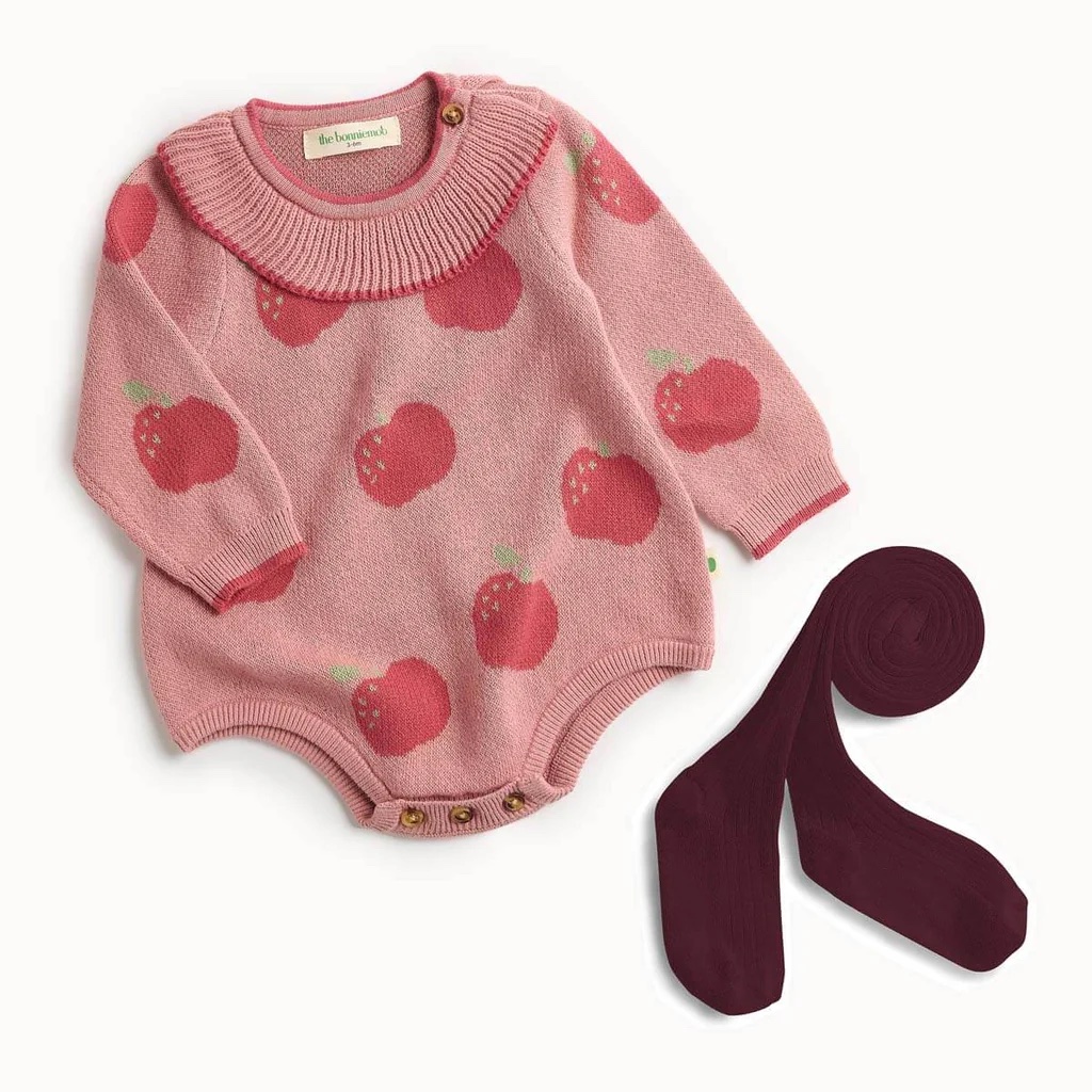 Junior Magazine Knitted Romper and Tights outfit, £85, The Bonnie Mob