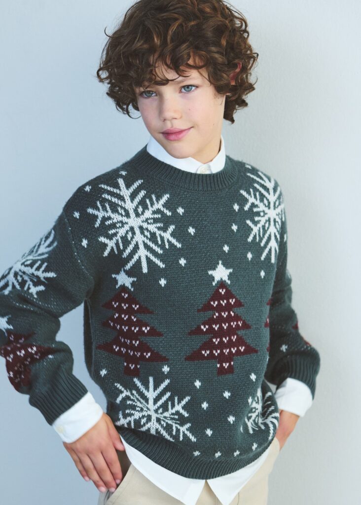 Junior Magazine Christmas Print Jumper, £27.99, Mango Kids