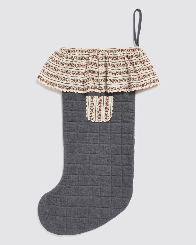Junior Magazine Christmas Stocking – Juniper Velvet, £45, Little Cotton Clothes