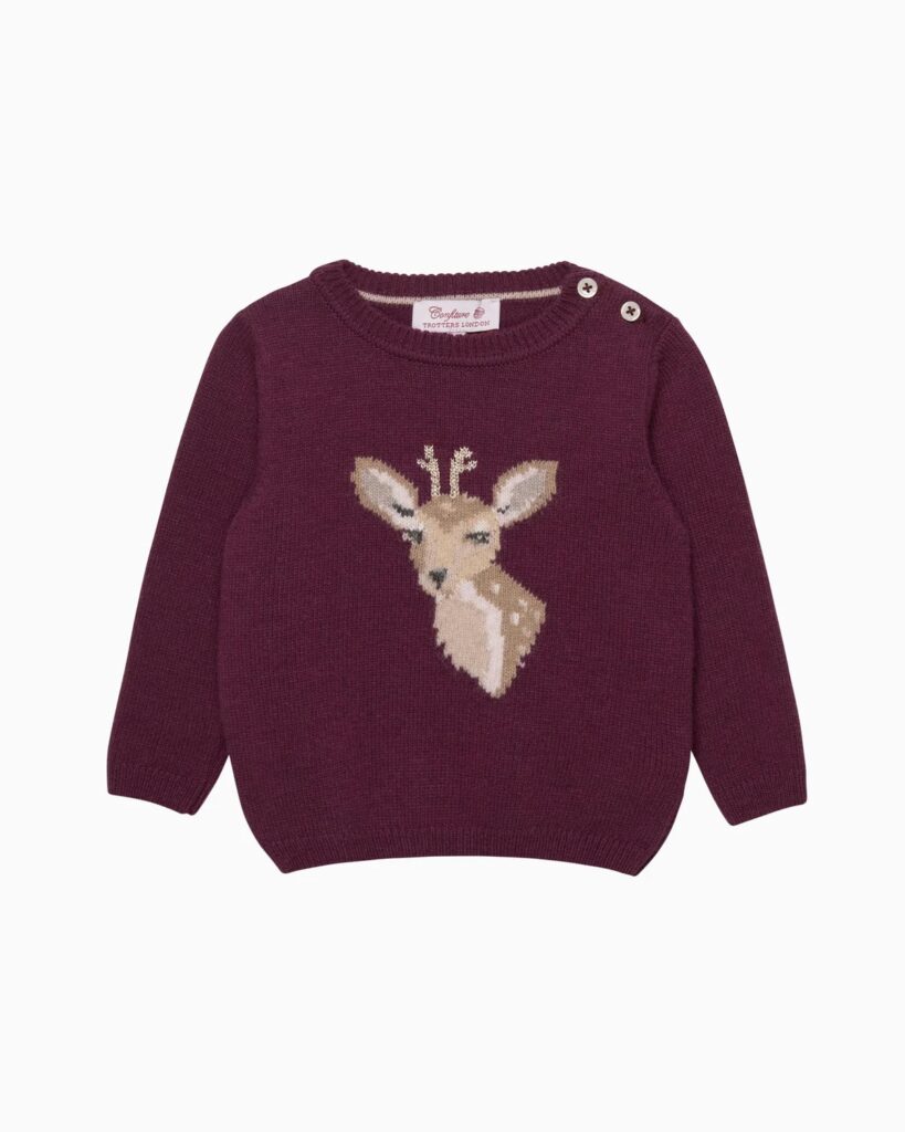 Junior Magazine Claret Baby Dasher Jumper, £55, Trotters